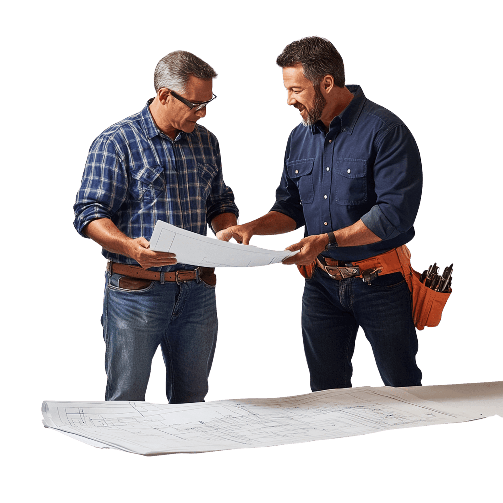 Contractor reviewing home improvement choices with a specialist